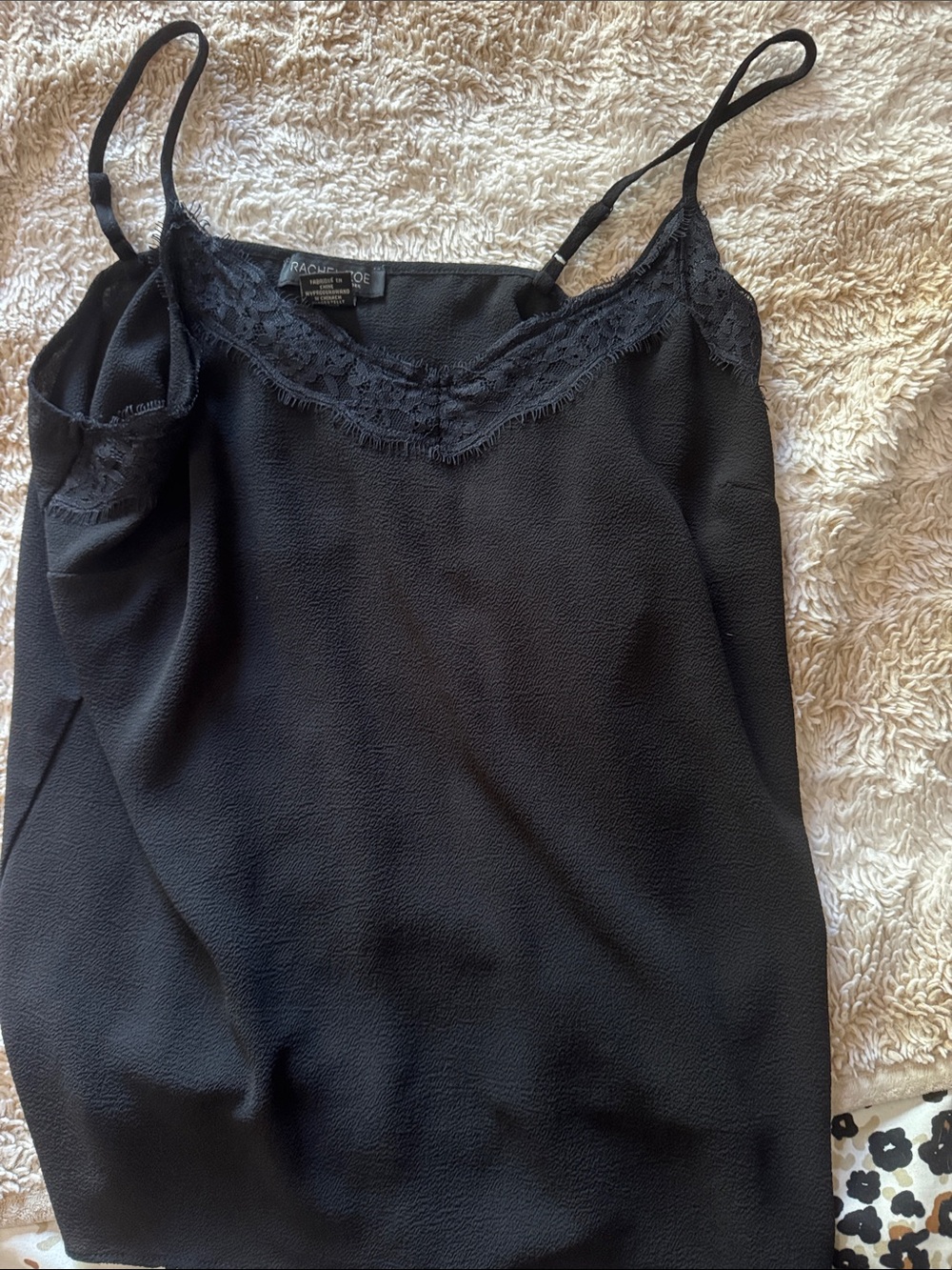 RACHEL Rachel Roy Black Lace-Trim Camisole